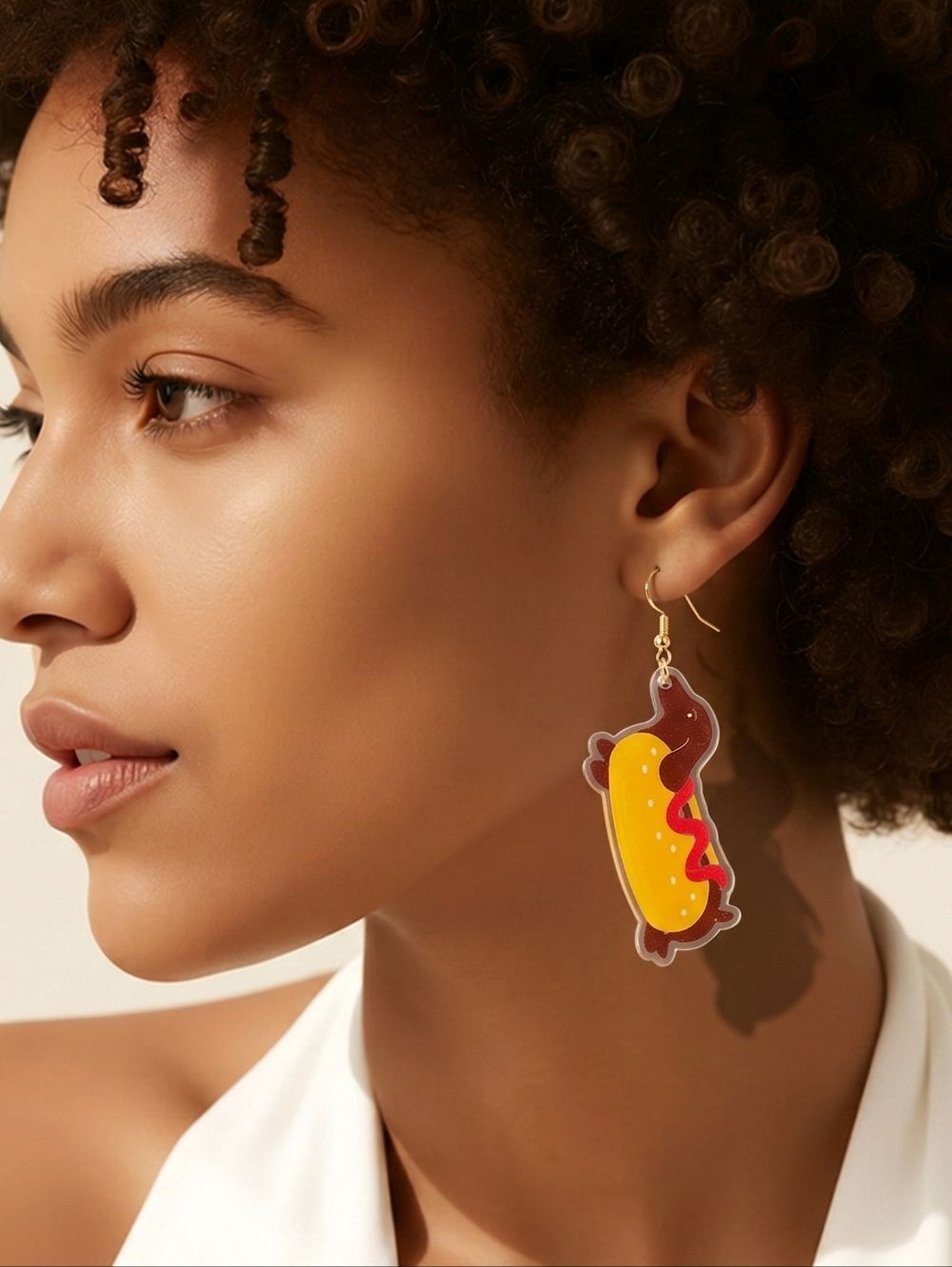 Dachshund Hot Dog Earrings Sausage Dog Wiener Dog Dangle Cute Acrylic Doxie Fun